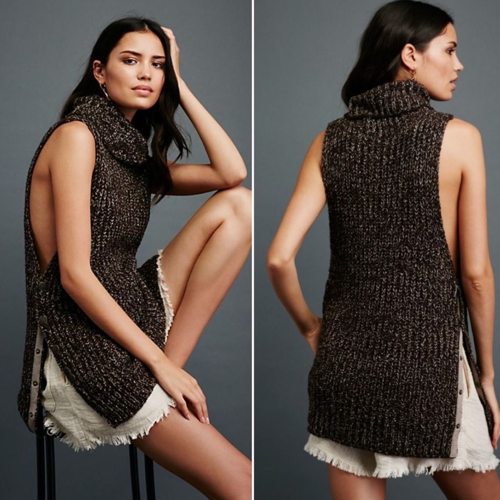 FREE PEOPLE Valentina Sleeveless Knit Turtleneck